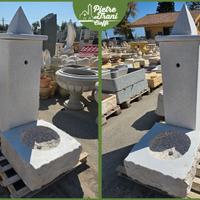 Fontana a Colonna Pietra Naturale cm. 60x93x135 h.