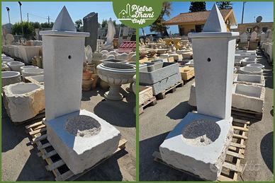 Fontana a Colonna Pietra Naturale cm. 60x93x135 h.
