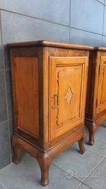  comodini vintage in legno, piano in pietra nera