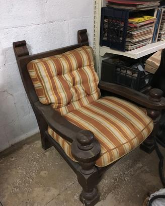 Coppia poltrone stile rustico in legno 