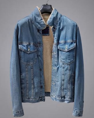 Giacca di jeans Zara Man con interno in sherpa