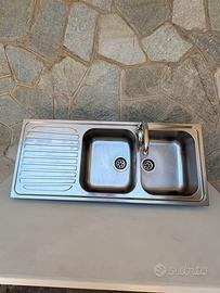 LAVANDINO ACCIAIO INOX A DUE VASCHE