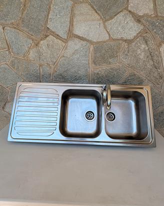 LAVANDINO ACCIAIO INOX A DUE VASCHE