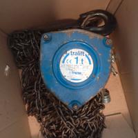 Paranco a catena tralift tractel 1 ton