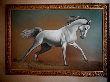 Antonio Sciacca dipinto olio cavallo sulla sabbia 