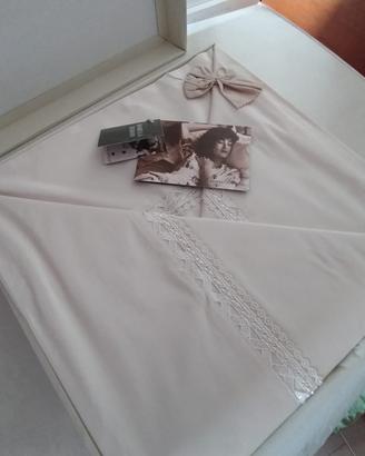 Lenzuola Matrimoniali + federe con pizzo macramè