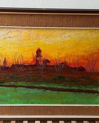 Dipinto Tramonto Olio su Tela - Genio Pontieri