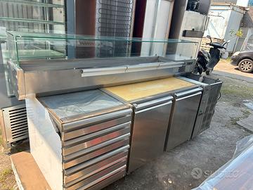 Banco pizza refrigerato - acciaio inox