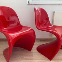 VITRA Coppia di VERNER PANTON rosso lucido