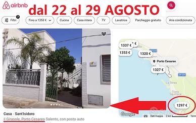Porto Cesareo LE Salento IL GIRASOLE 200m dal mare