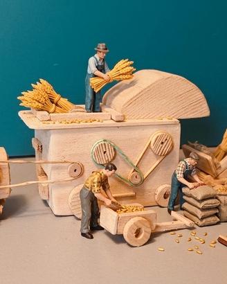 MINIATURA IN LEGNO, MACCHINE PER  TREBBIATURA 