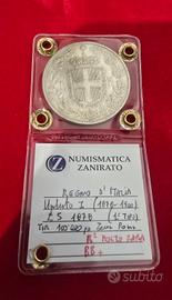 Moneta 5 Lire 1878 Umberto BB+ R2/RR Regno 