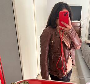 giubbino pelle pinko, taglia 42