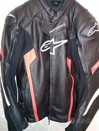giubbotto moto in pelle alpinestars faster v2