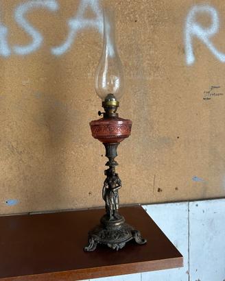 Lampada olio francese vintage 1900