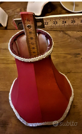 Paralume piccolo rosso vintage abatjour applique