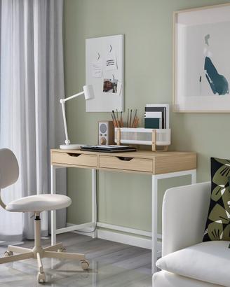 Scrivania ALEX Ikea Rovere chiaro 2 cassetti NUOVA