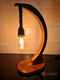 Lampada da tavolo scrivania in legno