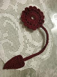Segnalibro fiore/bookmark flower bordeauz