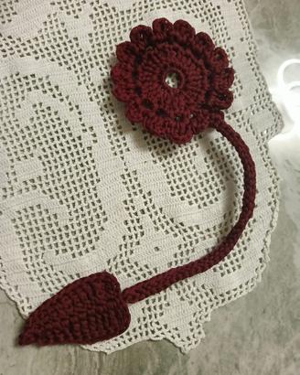 Segnalibro fiore/bookmark flower bordeauz