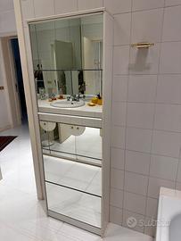 Scarpiera a ribalta bianca vetro