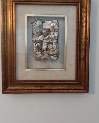 quadro con scena rurale in bassorilievo