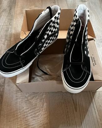 scarpe vans checkerboard black