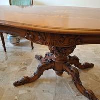 Tavolo elegante legno di ciliegio intarsiato