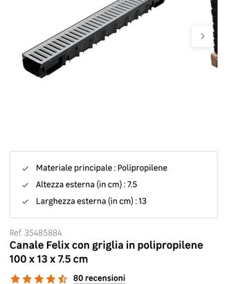 16 Canali di drenaggio con griglia