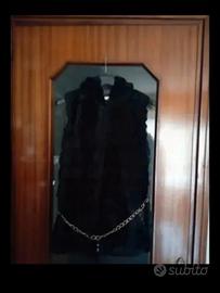 Gilet nero in pelliccia sintetica donna 