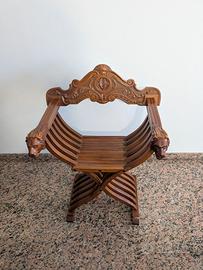 Sedia pieghevole in legno stile Savonarola