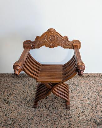 Sedia pieghevole in legno stile Savonarola
