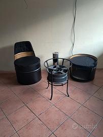 poltrona ,tavolino pouf