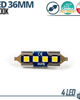 1 Lampadina LED SILURO 36mm C5W CAnbus Luce Bianca