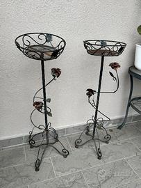 Porta vasi in ferro vintage