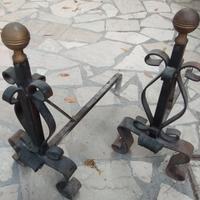 Coppia alari per camino