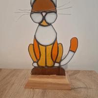 Gatto in Vetro Colorato Pezzo Unico Artigianale 