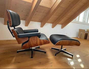 Poltrona Lounge Chair stile Eames con ottoman