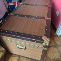 Baule portaoggetti con cuscino fatto a mano