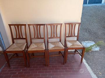 Sedie impagliate in legno masselo 