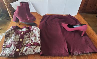 completoi giacca gonna donna 50 lana acrilico 