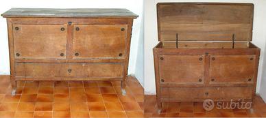 cassapanca cassa corredo dell'ottocento in noce