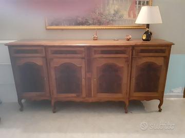 mobile unico in noce e radica di noce