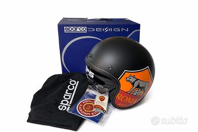 Casco Sparco x As Roma Jet nero + visiera | NUOVO