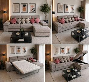 divano letto moderno con chaise longue