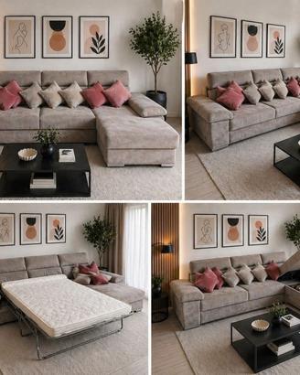 divano letto moderno con chaise longue