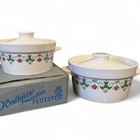 Coppia di casseruole in porcellana tedesca Walküre