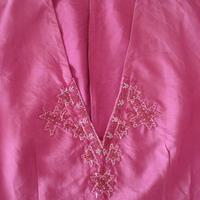 Blusa ARMANI di seta viola con perline, TG. 40