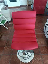 sgabello ecopelle rossa