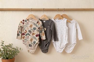 Set 4 body manica lunga bimbo 12–18 mesi